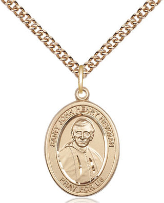 14kt Gold Blessed John Henry Newman Medal Engraved Catholic Saint Jewelry