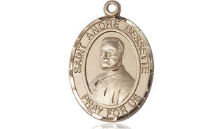 14kt Gold Filled Saint Andre Bessette Medal Engraved Catholic Saint Jewelry