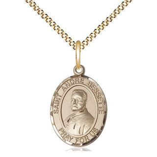 14kt Gold Filled Saint Andre Bessette Medal Religious Jewelry Engraved Catholic Saint Jewelry