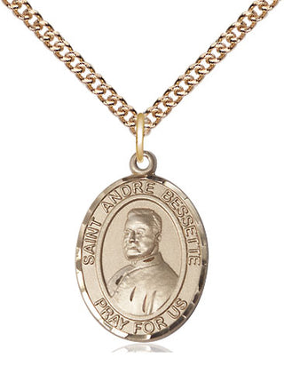14kt Gold Filled Saint Andre Bessette Medal Religious Jewelry Engraved Catholic Saint Jewelry