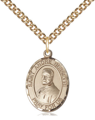 14kt Gold Filled Saint Andre Bessette Medal Religious Jewelry Engraved Catholic Saint Jewelry