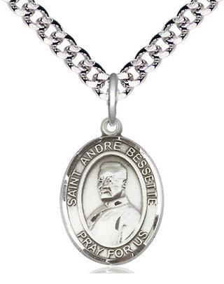 Pewter Saint Andre Bessette Medal Religious Jewelry Engraved Catholic Saint Jewelry