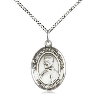Sterling Silver Saint Andre Bessette Medal Religious Jewelry Engraved Catholic Saint Jewelry