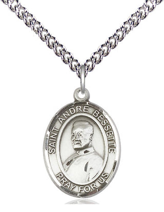 Sterling Silver Saint Andre Bessette Medal Religious Jewelry Engraved Catholic Saint Jewelry