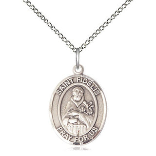 Sterling Silver Saint Fidelis Medal Religious Jewelry Engraved Catholic Saint Jewelry