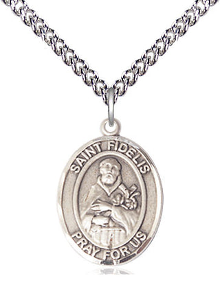 Sterling Silver Saint Fidelis Medal Religious Jewelry Engraved Catholic Saint Jewelry