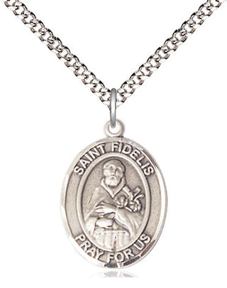Sterling Silver Saint Fidelis Medal Religious Jewelry Engraved Catholic Saint Jewelry