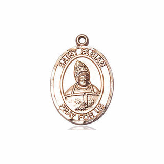 14kt Gold Filled Saint Fabian Medal Engraved Catholic Saint Jewelry