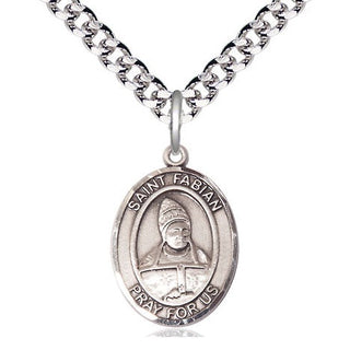 Pewter Saint Fabian Medal Religious Jewelry Engraved Catholic Saint Jewelry