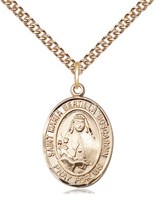 14kt Gold Filled Saint Maria Bertilla Boscardin Medal Religious Jewelry Engraved Catholic Saint Jewelry