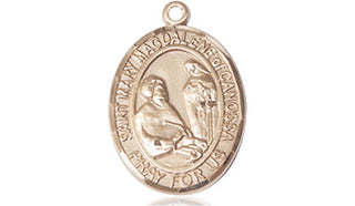 14kt Gold Saint Mary Magdalene of Canossa Medal Engraved Catholic Saint Jewelry