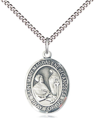 Pewter Saint Mary Magdalene of Canossa Medal Religious Jewelry Engraved Catholic Saint Jewelry