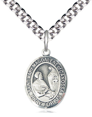 Pewter Saint Mary Magdalene of Canossa Medal Religious Jewelry Engraved Catholic Saint Jewelry
