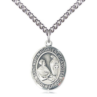 Sterling Silver Saint Mary Magdalene of Canossa Medal Religious Jewelry Engraved Catholic Saint Jewelry
