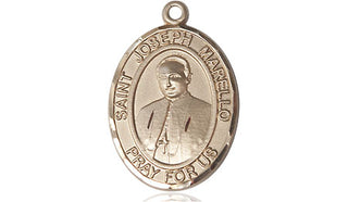 14kt Gold Saint Joseph Marello Medal Engraved Catholic Saint Jewelry