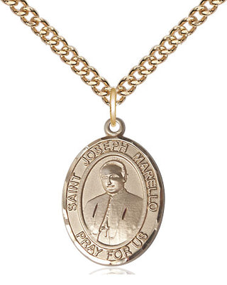 14kt Gold Saint Joseph Marello Medal Engraved Catholic Saint Jewelry