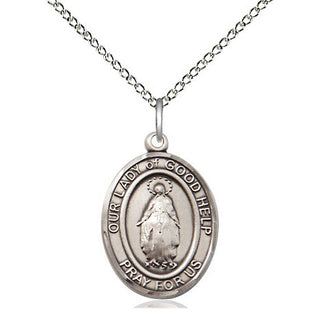 Sterling Silver Our Lady Of Good Help Medal Religious Jewelry Engraved Catholic Saint Jewelry