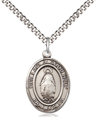 Sterling Silver Our Lady Of Good Help Medal Religious Jewelry Engraved Catholic Saint Jewelry