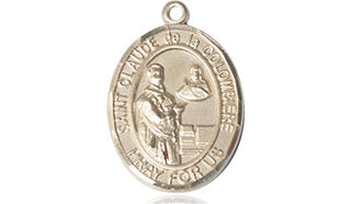 14kt Gold Filled Saint Claude de la Colombiere Medal Engraved Catholic Saint Jewelry