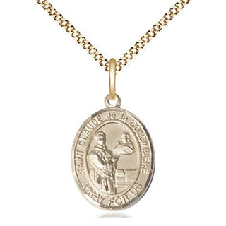 14kt Gold Filled Saint Claude de la Colombiere Medal Religious Jewelry Engraved Catholic Saint Jewelry