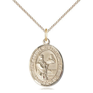 14kt Gold Filled Saint Claude de la Colombiere Medal Religious Jewelry Engraved Catholic Saint Jewelry