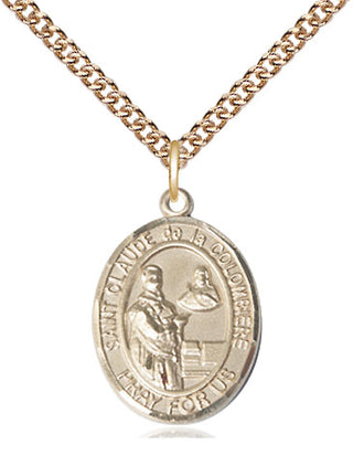 14kt Gold Filled Saint Claude de la Colombiere Medal Religious Jewelry Engraved Catholic Saint Jewelry