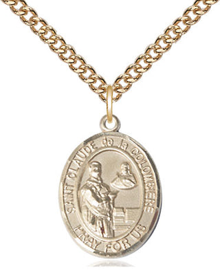 14kt Gold Filled Saint Claude de la Colombiere Medal Religious Jewelry Engraved Catholic Saint Jewelry