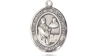 Pewter Saint Claude de la Colombiere Medal Engraved Catholic Saint Jewelry