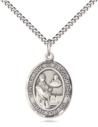 Sterling Silver Saint Claude de la Colombiere Medal Religious Jewelry Engraved Catholic Saint Jewelry