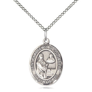 Sterling Silver Saint Claude de la Colombiere Medal Religious Jewelry Engraved Catholic Saint Jewelry