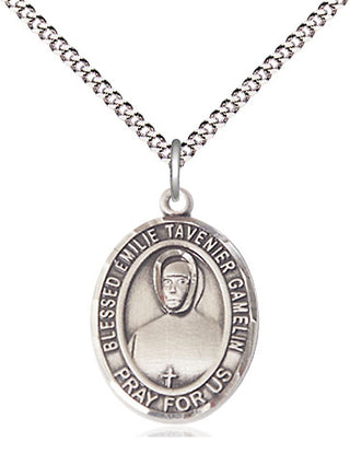 Sterling Silver Blessed Emilie Tavernier Gamelin Medal Religious Jewelry Engraved Catholic Saint Jewelry