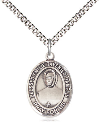 Sterling Silver Blessed Emilie Tavernier Gamelin Medal Religious Jewelry Engraved Catholic Saint Jewelry