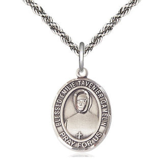 Sterling Silver Blessed Emilie Tavernier Gamelin Medal Religious Jewelry Engraved Catholic Saint Jewelry