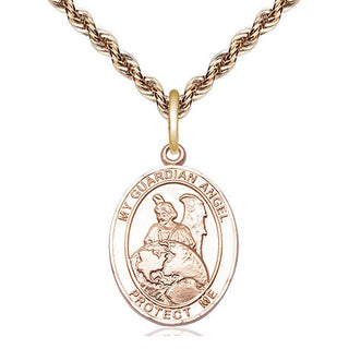 14kt Gold Filled Guardian Angel Protector Medal Religious Jewelry Engraved Catholic Saint Jewelry