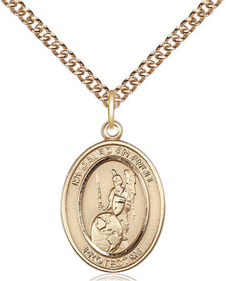 14kt Gold Filled Guardian Angel of the World Medal Religious Jewelry Engraved Catholic Saint Jewelry
