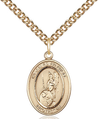 14kt Gold Filled Guardian Angel of the World Medal Religious Jewelry Engraved Catholic Saint Jewelry