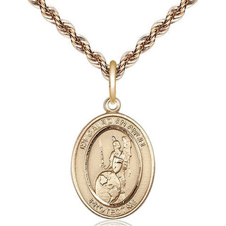 14kt Gold Filled Guardian Angel of the World Medal Religious Jewelry Engraved Catholic Saint Jewelry