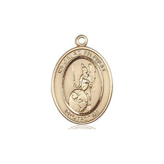 14kt Gold Guardian Angel of the World Medal Engraved Catholic Saint Jewelry