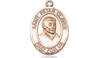 14kt Gold Filled Saint Peter Claver Medal Engraved Catholic Saint Jewelry