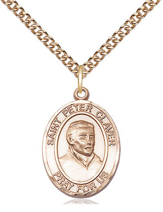 14kt Gold Filled Saint Peter Claver Medal Religious Jewelry Engraved Catholic Saint Jewelry