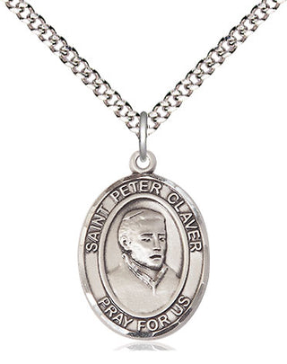 Pewter Saint Peter Claver Medal Religious Jewelry Engraved Catholic Saint Jewelry