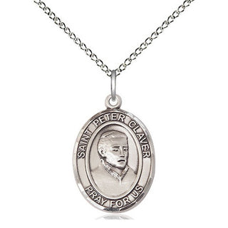 Sterling Silver Saint Peter Claver Medal Religious Jewelry Engraved Catholic Saint Jewelry