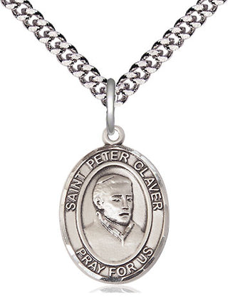 Sterling Silver Saint Peter Claver Medal Religious Jewelry Engraved Catholic Saint Jewelry