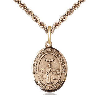 14kt Gold Filled Saint Medard of Noyon Medal Religious Jewelry Engraved Catholic Saint Jewelry