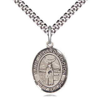 Pewter Saint Medard of Noyon Medal Religious Jewelry Engraved Catholic Saint Jewelry