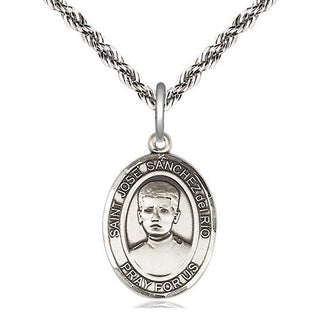 Sterling Silver Saint Jose Canchez del Rio Medal Religious Jewelry Engraved Catholic Saint Jewelry