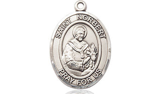 Pewter Saint Norbert of Xanten Medal Engraved Catholic Saint Jewelry
