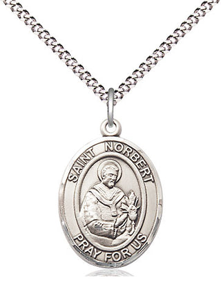 Pewter Saint Norbert of Xanten Medal Religious Jewelry Engraved Catholic Saint Jewelry