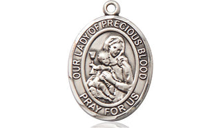 Pewter Our Lady of the Precious Blood Medal Engraved Catholic Saint Jewelry