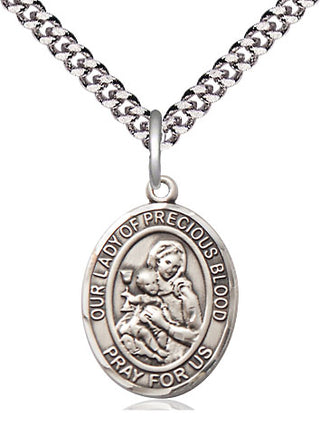 Sterling Silver Our Lady of the Precious Blood Medal Religious Jewelry Engraved Catholic Saint Jewelry